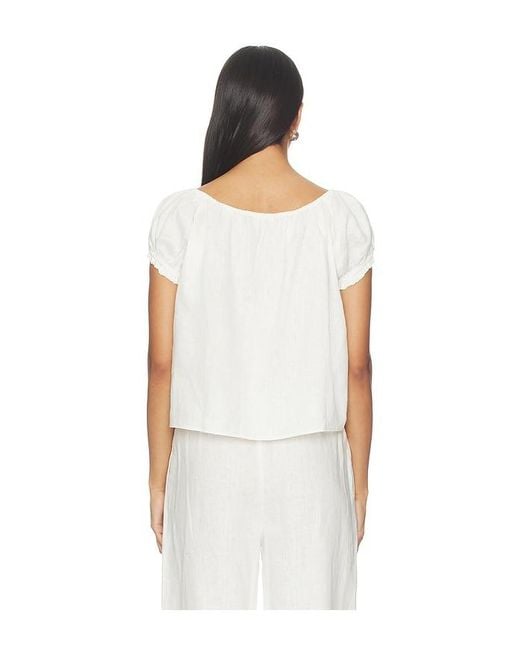 Tularosa White Wilma Linen Top