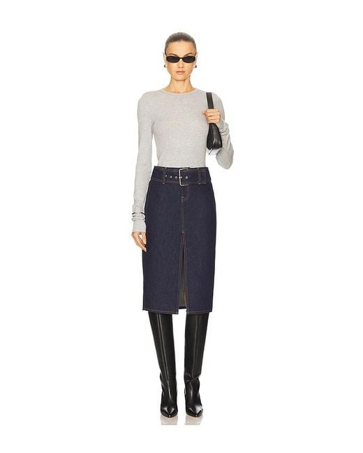 GRLFRND Blue Norma Midi Skirt