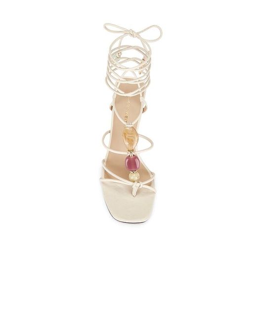 Stuart Weitzman White Sandale Majorca Wrap 85
