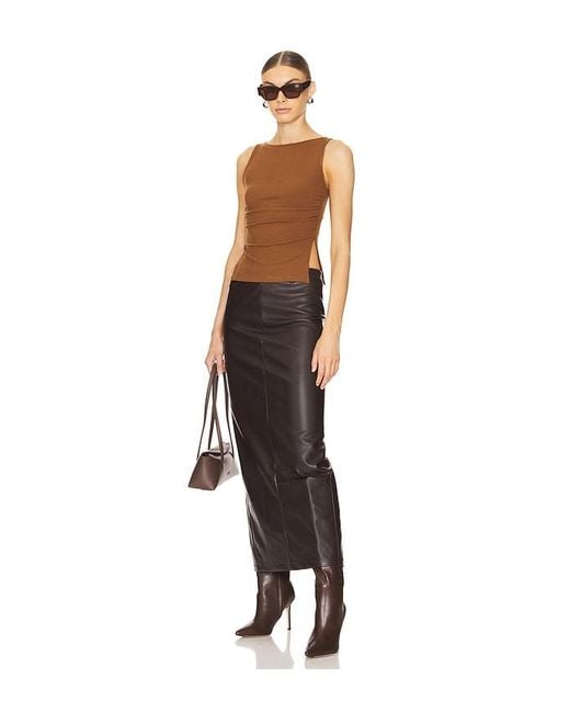 ALL THE WAYS Black Kayla Faux Leather Skirt