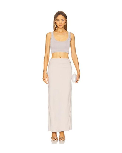 SNDY'S White Gabby Maxi Skirt