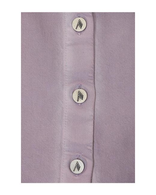 The Attico Purple Bomber Shirt Jacket