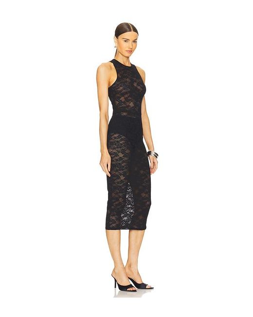 Fleur du Mal Black Le Stretch Lace Racer Tank Dress