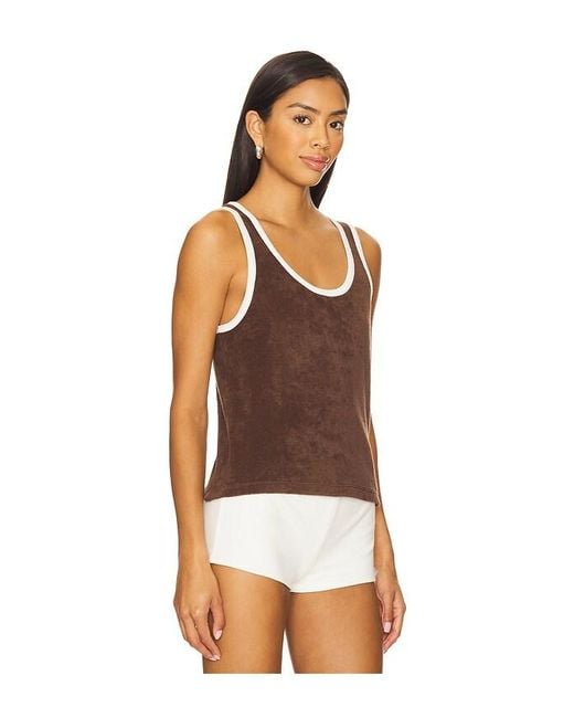 Re/done Brown Scoop Neck Terry Tank