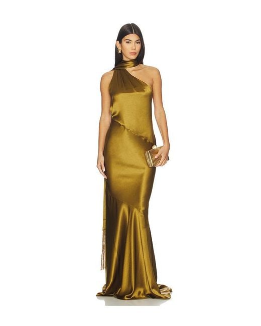 Vestido Kelsa En Color Verde Oliva Talla (También En M, S, Xl, Xs) retroféte de color Metallic