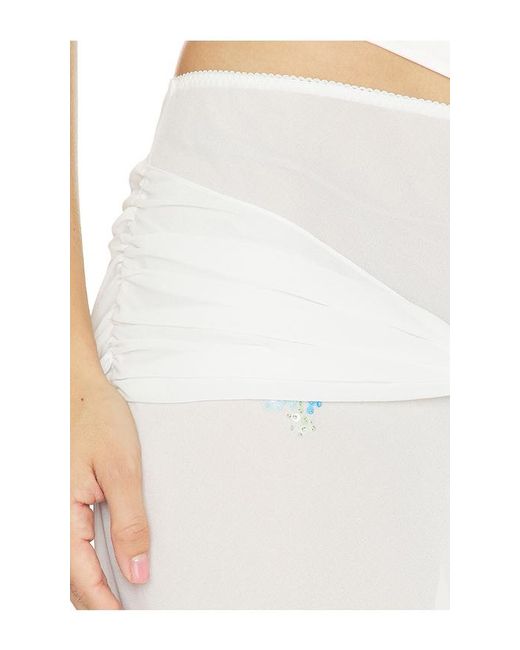 Anna October White Oriana Maxi Skirt With Embroidery