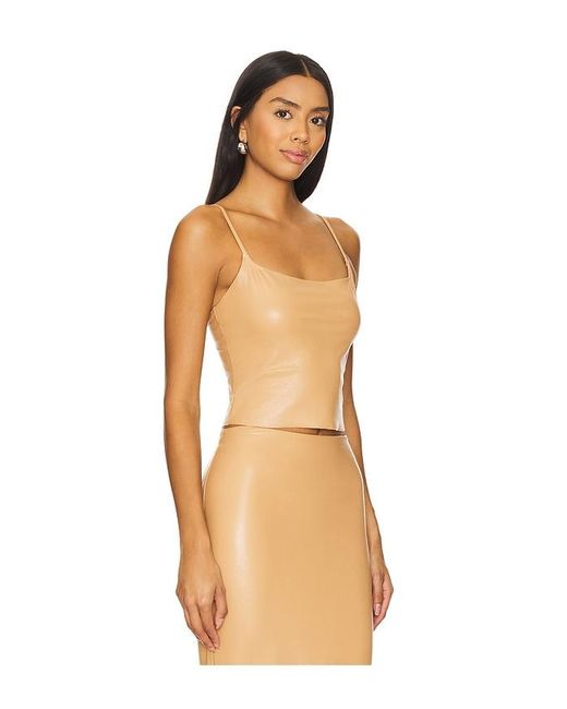 Commando Orange Faux Leather Cami Crop Top