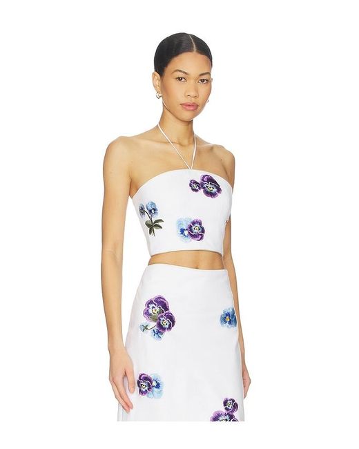 Rosewater House White Pansy Bustier