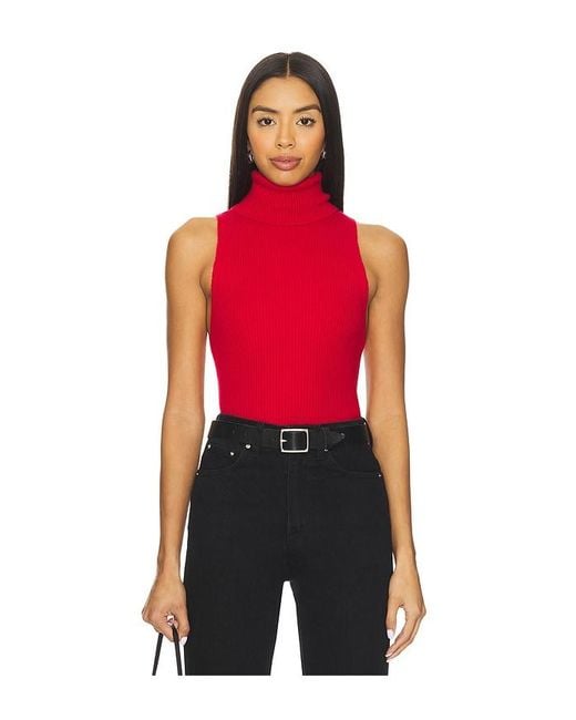 Enza Costa Red Knit Cashmere Sleeveless Sweater