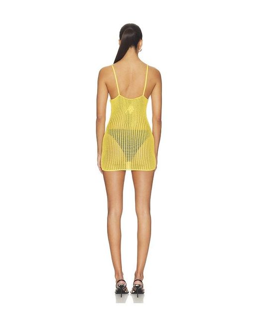 The Attico Yellow Knit Mini Dress