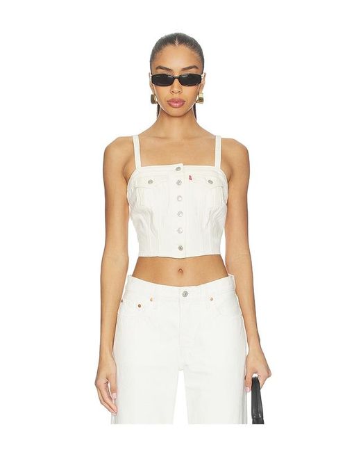 Levi's White Denim Tube Top