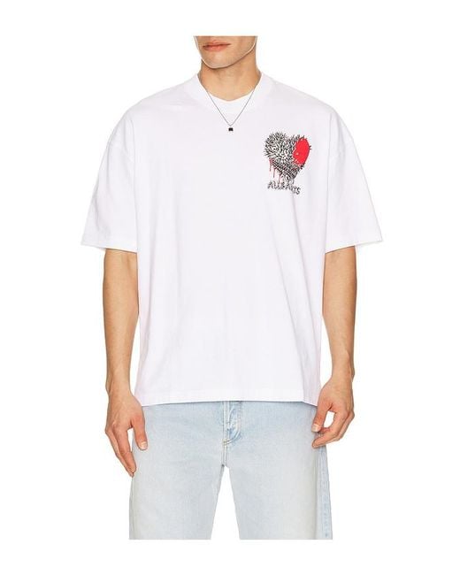 AllSaints White Chaste Crew Tee for men