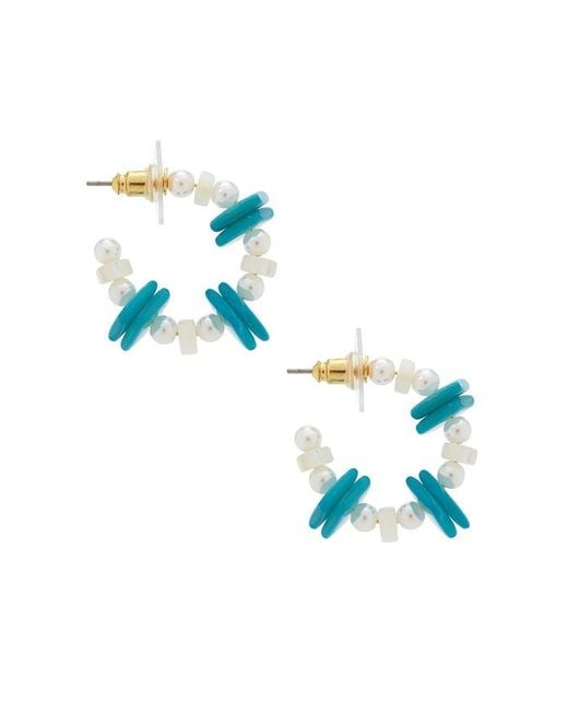 Lele Sadoughi Blue Beach Club Hoop Earrings