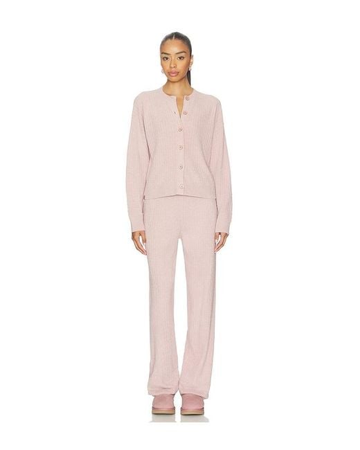 Barefoot Dreams Pink Cozychic Ultra Lite Textured Rib Cardigan