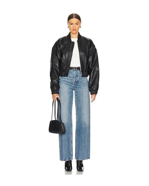GRLFRND Blue Brooklyn High Rise Straight Jeans