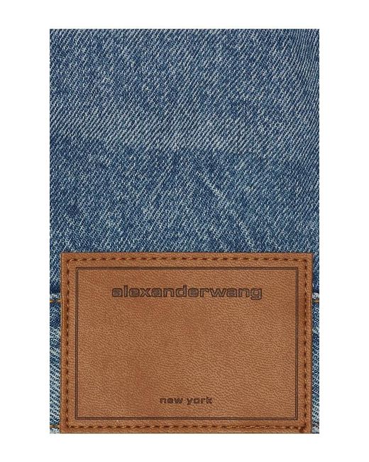 Alexander Wang Blue Dipped V Trucker Vest