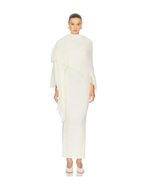 SELMACILEK White Fringe Scarf