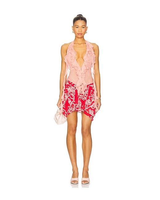 Lovers + Friends Red Ila Sheer Top