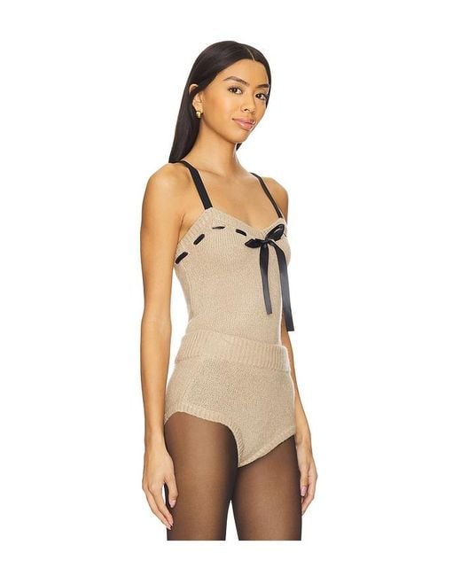 For Love & Lemons Natural Solana Knit Tank Top