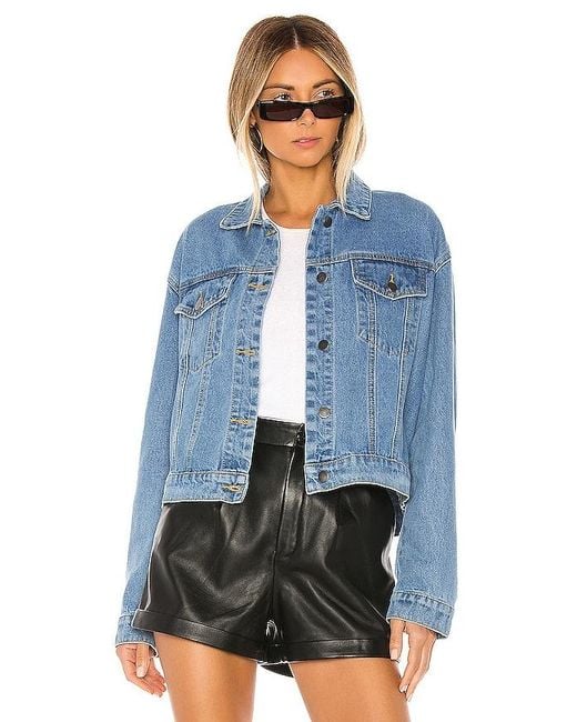 superdown Blue Raya Rhinestone Fringe Jacket