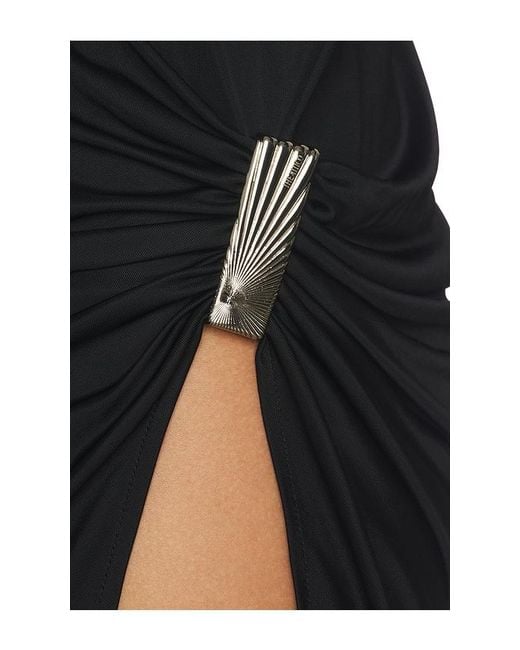 The Attico Black Drape Slit Mini Dress