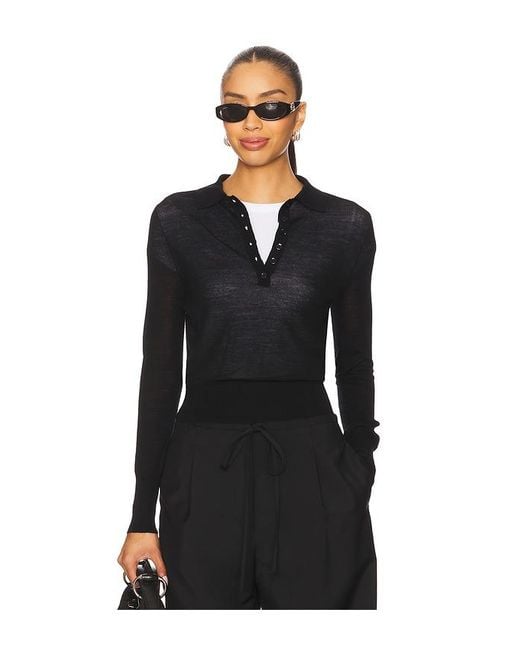 Elodie the Label Black Elodie Henni Polo Sweater
