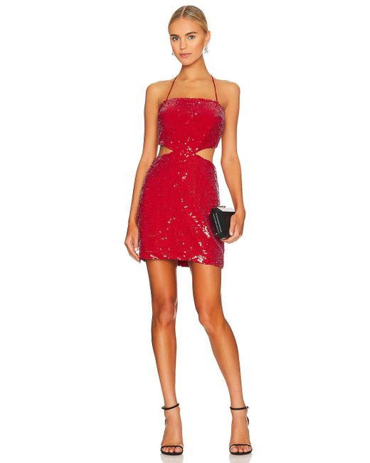 Amanda Uprichard MINIKLEID CHRISLEY in Rot Lyst CH