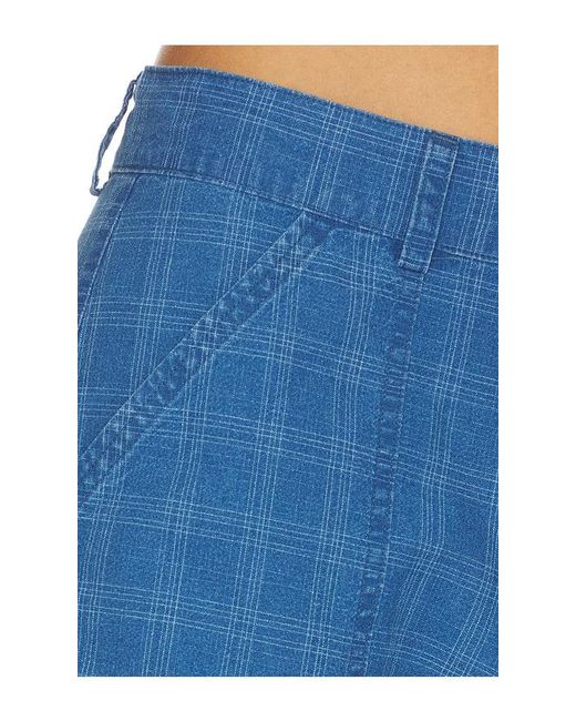 LNA Blue Cross Creek Plaid Pant