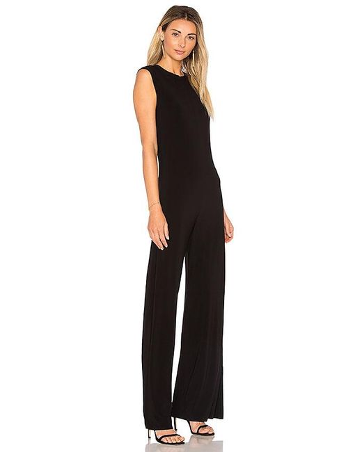 Norma Kamali Black Wide-leg Jersey Jumpsuit