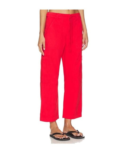 Pistola Red Sabrina Curved Utility Pants
