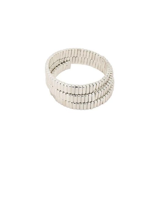 Roxanne Assoulin White Flat Cobra Triple Wrap Bracelet