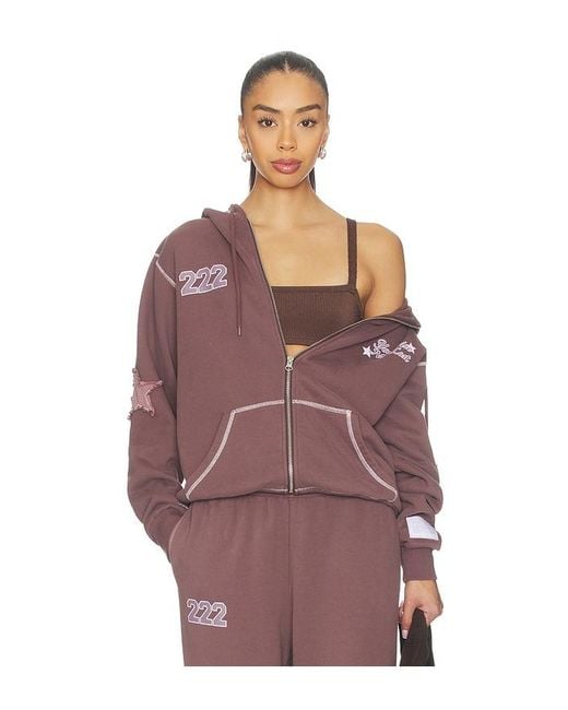 The Mayfair Group Purple Orebella By Bella Hadid X Mayfair On Your Way Back To Yourself Zip-Up Hoodie