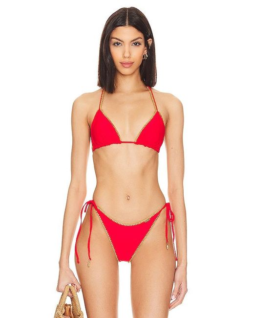 Luli Fama Red Luli Chic Seamless Triangle Bikini Top