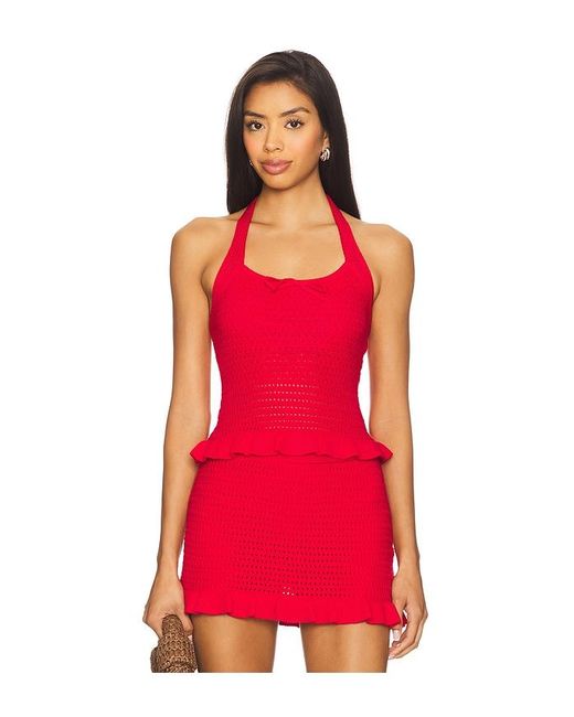 Amanda Uprichard Red Valentini Top