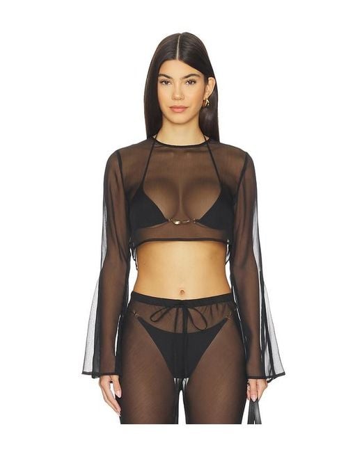 Shani Shemer Black Phoenix Crop Top