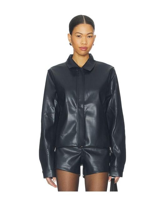 SNDY'S Blue Faux Benny Faux Leather Jacket
