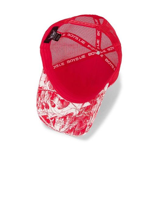 Gorra De Camionero Camo En Color Rojo Talla Boys Lie de color Red