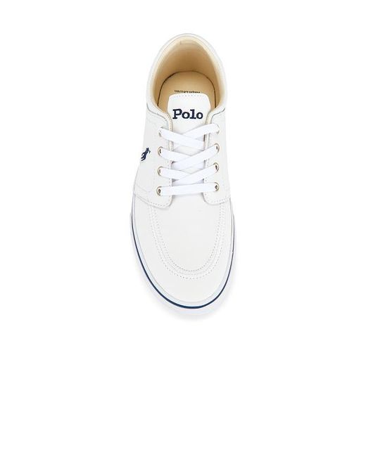 Polo Ralph Lauren White Faxon Solid Leather Low Top Sneaker for men