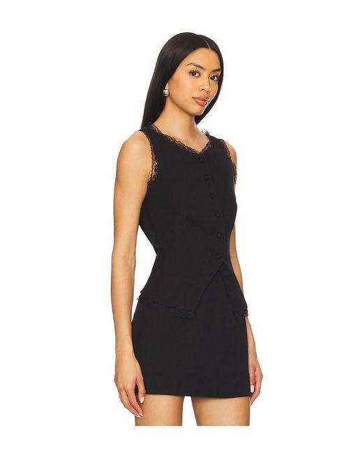 For Love & Lemons Black Shawna Vest