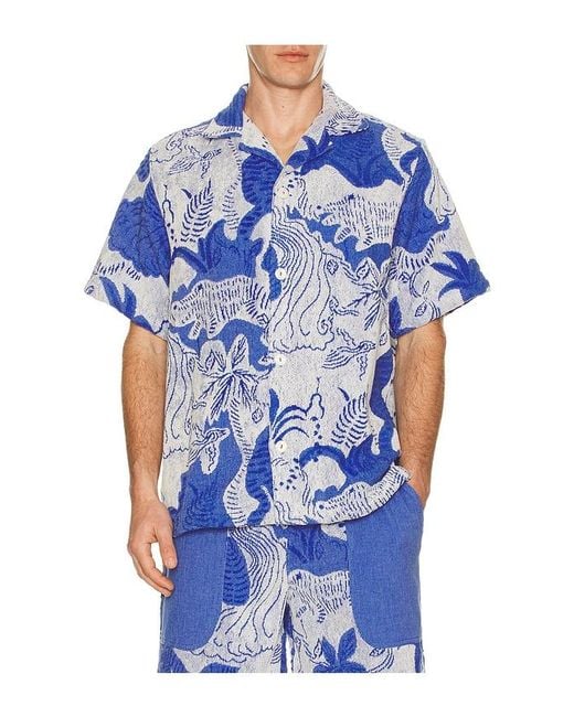 Oas Blue Mystea Cuba Shirt for men