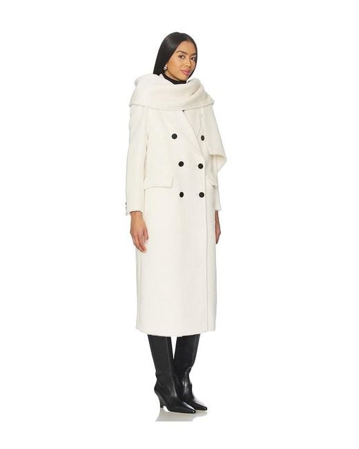 Susanna Chow White Collette Scarf Coat
