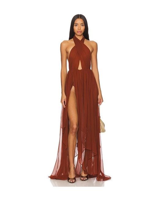 retroféte Multicolor Maxikleid Ina