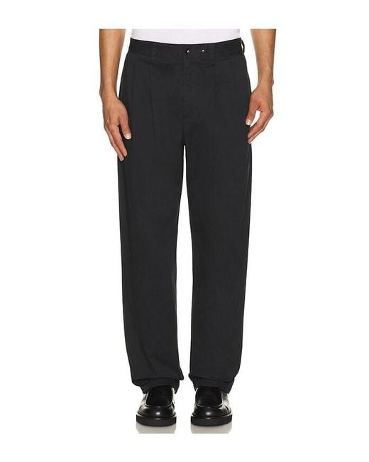Rag & Bone Black Baggy Pleated Chino Pants for men
