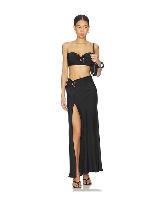Bardot Black Dylan Satin Bandeau Top