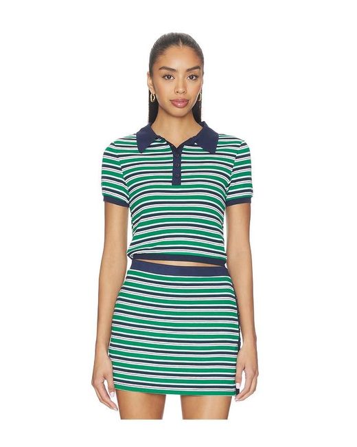 Jonathan Simkhai Green Marnie Knit Polo