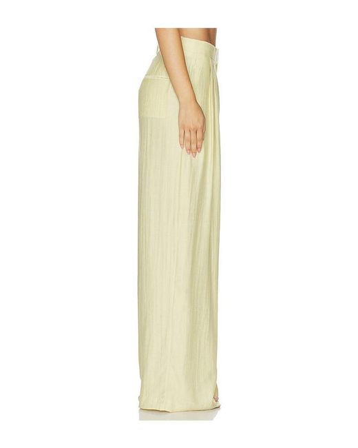 MOTHER OF ALL Yellow Hedi Mid Waist Tailored Linen Pant