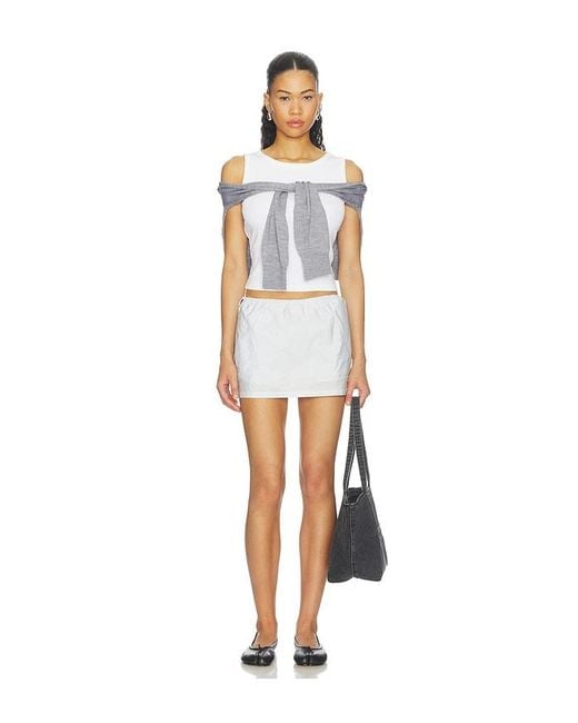 Alexander Wang White Pre-Styled Tank Top With Draped Cardigan