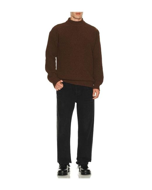 Barbour Brown Gearstone Textured Knit Sweater for men