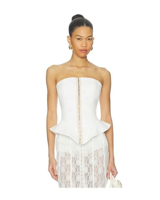 Aniye Records White Nilde Bustier Top