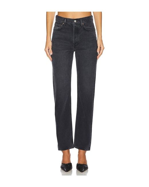 Agolde Blue 90's Pinch Waist High Rise Straight Jeans